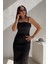 Siyah Elegant Saten Elbise 4
