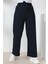 Lacivert Yüksek Bel Bol Paça Pantolon 3