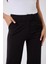 Kadın Likralı Cırt Kapama Siyah Palazzo Pantolon 2