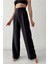 Kadın Siyah Pileli Kumaş Palazzo Pantolon 1