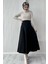 Kadın Siyah Scuba Krep Tesettür Kloş Etek 1