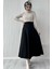 Kadın Siyah Scuba Krep Tesettür Kloş Etek 3