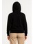 Kadın Üç Iplik Kapüşonlu Tam Fermuarlı Kanguru Çepli Sweatshirt Hoodie - Siyah 3