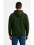 Erkek Üç Iplik Kapüşonlu Tam Fermuarlı Kanguru Çepli Sweatshirt Hoodie - Haki 2