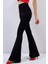 Kadın Siyah Likralı Ispanyol Paça Pantolon 1