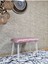 Metal Beyaz Tel Ayaklı 60 cm Puf Bench - Puf - Bench - Oturak - Mutfak Oturağı - Antre Oturağı Pembe Renk 60 x 40 Boyut/ebat 3