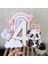 Panda Temalı Kız Çocuk Doğum Günü Isme Özel 3D Pasta Parti Süsü Cake Topper (21X19 Cm) 3