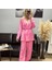 Kadın Pembe Blazer Ceket Pantolon Takım 1