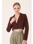 Crop Blazer Ceket-Kahverengi 3