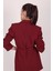 Kadın Bordo Bel Bağlamalı Blazer Ceket 5