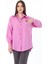 Tek Cepli Oversize Keten Gömlek- Pembe 2