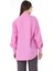 Tek Cepli Oversize Keten Gömlek- Pembe 4