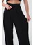 Kadın Siyah Yüksek Bel Palazzo Pantolon Klasik Stil Cırtlı Model 4