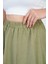 Haki Yırtmaçlı Uzun Şort Etek 2