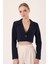 Crop Blazer Ceket- Lacivert 3