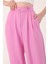 Kadın Pembe Keten Karışımlı Kore Model Palazzo Pantolon 1