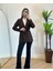 Kadın Kahverengi Bel Bağlamalı Blazer Ceket 3