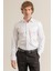 Erkek Beyaz %100 Pamuk Saten Non-Iron Ütü Istemeyen Casual Cepsiz Modern Fit Gömlek 2