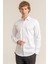 Erkek Beyaz %100 Pamuk Saten Non-Iron Ütü Istemeyen Casual Cepsiz Modern Fit Gömlek 4