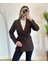 Kadın Kahverengi Bel Bağlamalı Blazer Ceket 1