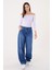 Kadın Mavi Yüksek Bel Baggy Jeans 1