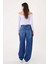 Kadın Mavi Yüksek Bel Baggy Jeans 5