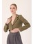 Crop Blazer Ceket-Haki 5