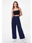 Kadın Lacivert Yüksek Bel Palazzo Pantolon 3