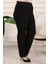 Krep Kumaş Siyah Büyük Beden Yan Lastikli Pantolon 3