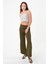 Kadın Haki Bel Lastikli Palazzo Pantolon 5