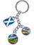 Iskoçya Üçlü Epoksi Metal Çift Taraflı Damla Anahtarlık Scotland 1