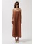 Şerit Detay Keten Maxi Elbise 2