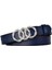 %100 Hakiki Deri, Gümüş Örgü Tokalı 3 cm Lacivert Kadın Kemeri; Elbise, Pantolon Kemeri=3cm-Kdn-46 4