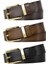 %100 Hakiki Deri 3'lü Set Siyah, Kahverengi, Koyu Kahverengi Kadın Kot Kemeri, 4 CM=3LÜ-MT.K.-76-090 1