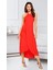 Boyun Askılı Eteği Kruvaze Kesim Viskon Kumaş Elbise 4