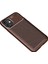 Apple iPhone 12 Mini Karbon Kaplama Auto Focus Kılıf - Sportif&profesyonel Stil - Kahverengi 2