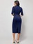 Kadın Kısa Kollu Yakalı Kruvaze Yakalı Beli Kemerli Midi Modal Elbise 4