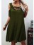 Dekolteli Bağcık Detay Viskon Kumaş Elbise 1