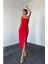 Kırmızı Sırt Dekolteli Elbise 1