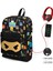 Siyah Ninja Desenli Çocuk Sırt Çantası, Dört Bölmeli, USB Şarjlı, Okul Için Ideal 1