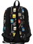 Siyah Ninja Desenli Çocuk Sırt Çantası, Dört Bölmeli, USB Şarjlı, Okul Için Ideal 3