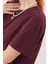 Yırtmaç Detaylı Kısa Kollu Salaş Maxi Bordo Elbise 2