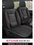 Kia Picanto 2014 Uyumlu Stone Serisi Deri Siyah-Kırmızı Oto Kılıfı Tam Set 1