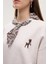 Fular Aksesuarlı Bambi Nakışlı Oversize Sweatshirt Bej 3
