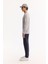 Erkek Gri Polo Yaka Fermuarlı Rayon Tüylenmeyen Basic Triko Regular Fit Kazak B005150 3