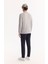 Erkek Gri Polo Yaka Fermuarlı Rayon Tüylenmeyen Basic Triko Regular Fit Kazak B005150 4