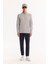 Erkek Gri Polo Yaka Fermuarlı Rayon Tüylenmeyen Basic Triko Regular Fit Kazak B005150 6