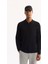 Erkek Siyah Polo Yaka Rayon Tüylenmeyen Basic Triko Regular Fit Kazak B005150 1
