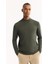 Erkek Haki Yarım Balıkçi Yaka Basic Düz Rayon Kazak B005151 5