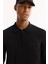 Erkek Siyah Polo Yaka Rayon Tüylenmeyen Basic Triko Regular Fit Kazak B005150 2
